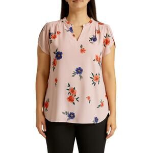 41 Hawthorn Tiffiny Tulip Sleeve Blouse Women’s XS Petite Pink Floral NWT